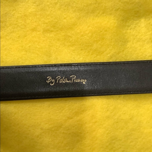 Paloma Picasso Leather Belt with Rhinestone Buckle - Picture 2 of 4